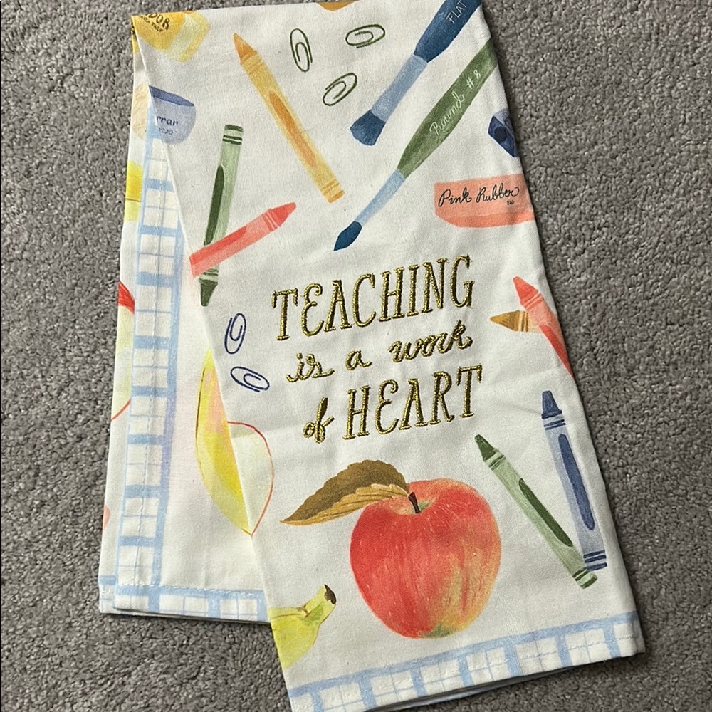 New Anthropologie Teaching Themed Kitchen Towel